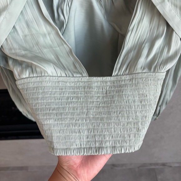 Anthropologie Blouson-Sleeve Blouse In Mint Green, Size M - Picture 14 of 16
